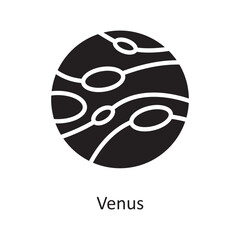 Venus Vector Solid Icon Design illustration. Space Symbol on White background EPS 10 File