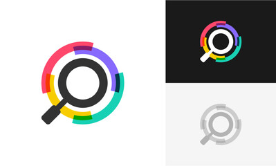 Magnifying glass logo icon design vector