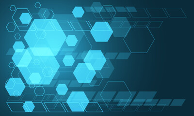 Obraz na płótnie Canvas Abstract blue technology futuristic hexagon geometric design modern background vector