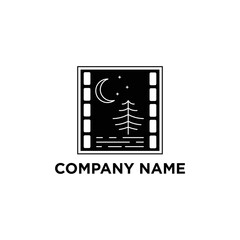 night movie logo concept,film movie logo inspiration