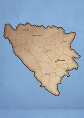 Bosnia and Herzegovina vintage map