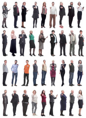Obraz premium group of business people showing finger at camera