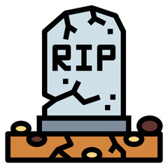 death filled outline icon style