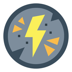 light bolt flat icon style