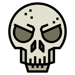 skull filled outline icon style