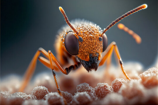 close up macro photography of an ant