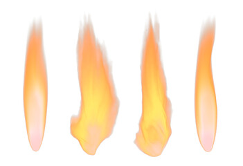 Candle Flame isolated transparent background 3D render
