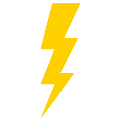 Lightening Thunder Electric Sign on Transparent Background