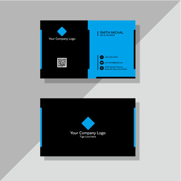 Professional Blue Business Card Template Set