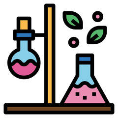 test tube filled outline icon style
