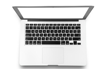 Fototapeta na wymiar modern laptop computer isolated on the white background