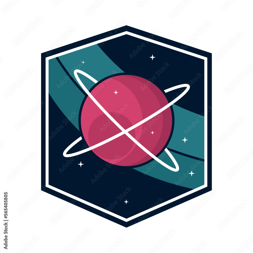 Canvas Prints planet space badge