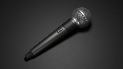 microphone on black background wallpaper 3d rendering 