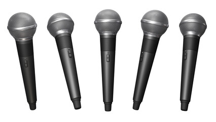 black microphone isolated on png  3d rendering asset