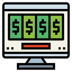 online gambling filled outline icon style