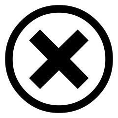 Cross Check mark Symbol on Transparent Background