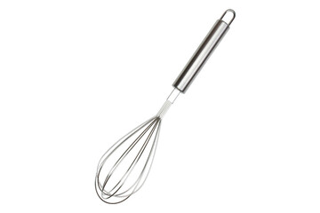 Clipping path. Stainless of a whisk silver isolated white background view. 