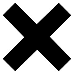 Cross Check mark Symbol on Transparent Background