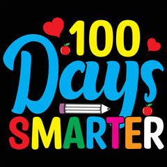 100 days of school lettering typography t shirt design or Calligraphic 100 days of school background