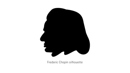 Frederic Chopin silhouette - obrazy, fototapety, plakaty