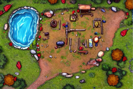 AI Artwork - Encounter Maps for TTRPG, Tabletop Role Playing Games