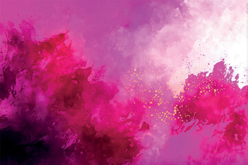 Watercolor Background. Vivid Magenta Pantone. Backdrop with aquarelle effect. Vector illustration. Textured Paint splash. Ethereal template screen. 