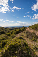 Naklejka premium Vue sur l'étang de Thau depuis le massif de la Gardiole à Frontignan