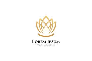lotus flower logo with luxury color in flat design