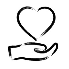 brush stroke hand drawn PNG image with transparent background business icon heart health care