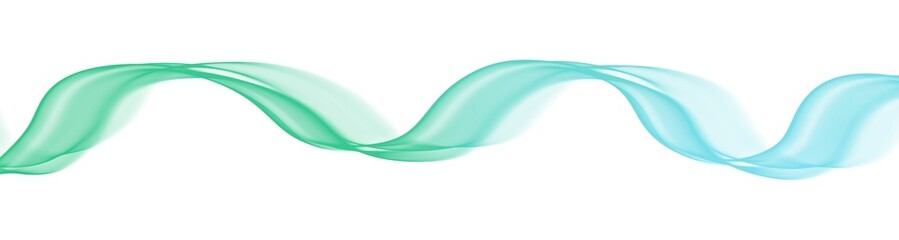 Smooth curve wave line gradient mint green blue