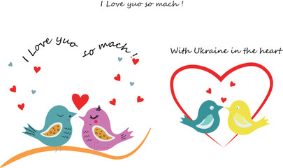 Obraz premium birds and heart