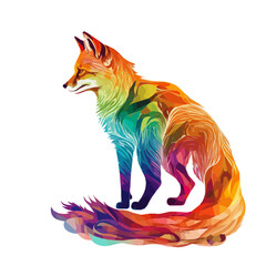 Rainbow Fox: Colorful and Whimsical Fox Illustration Vector Set