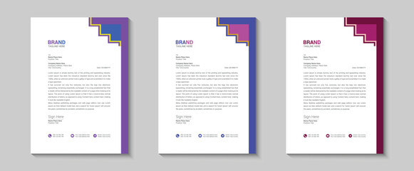 Vector modern and clean  style business letterhead design