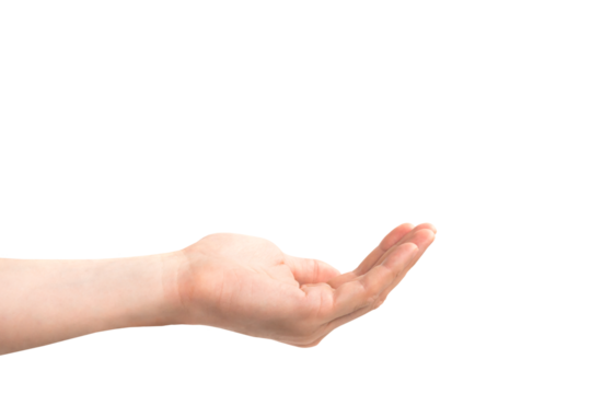 Atom and hand in PNG isolated on transparent background