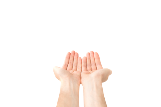 Atom and hands in PNG isolated on transparent background