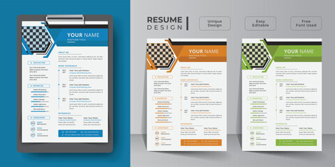 Minimalist resume or cv template with business Job, cover letters, and job applications