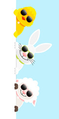 Küken, Osterhase & Schaf Sonnenbrille Banner Vertikal Himmel