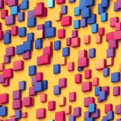 Seamless cubes with squares rectangle tiled 3d background rendered shapes, background CGI abstract wallpaper design. 