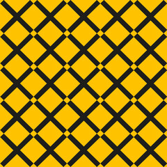 Abstract geometric seamless pattern. Orange background with black stripes. Vector illustration.