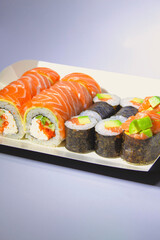 sushi set rolls maki gunkan