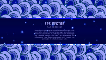 Fun blue line doodle with text box. Creative abstract style art background