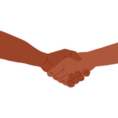 Two brown skin color hands in a handshake