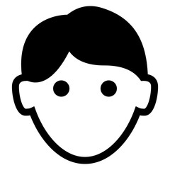 Icono avatar. Silueta aislada de cabeza de hombre