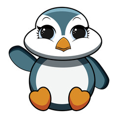 Cartoon Cute little penguin  Vector illustration