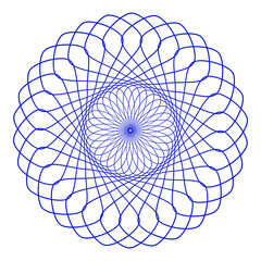 Motif circulaire en forme de fil de fer bleu tressé  © Hervé Rouveure