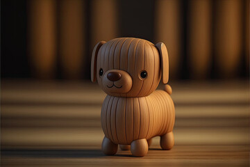 Cute small wodden animals - Created with generative AI Technology