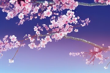 The Renewal of Spring Cherry Blossoms in April.