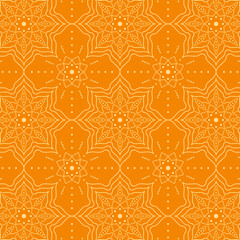 Indian Ornament For Ram Navami Celebration. Orange Pattern For Package Vector Illustration