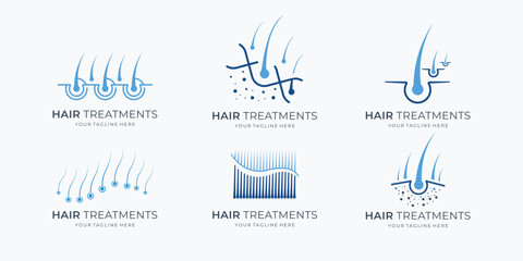 set of abstract Vector hair treatment logo icon vector illustration design. - obrazy, fototapety, plakaty