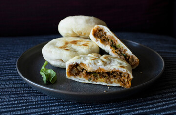 red bean bun. pancake